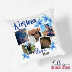 Customized Pillow, Blue Floral - 5 Photos