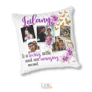 Customized Pillow, Purple Floral - 5 Photos